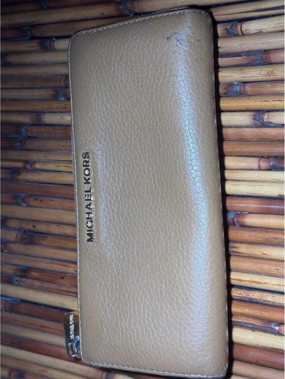 Michael Kors Jet Set Travel Continental Zip Around Wallet Luggage Brown Leather